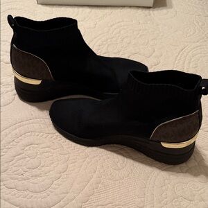 Michael Kors Black and Brown Ankle Sneakers